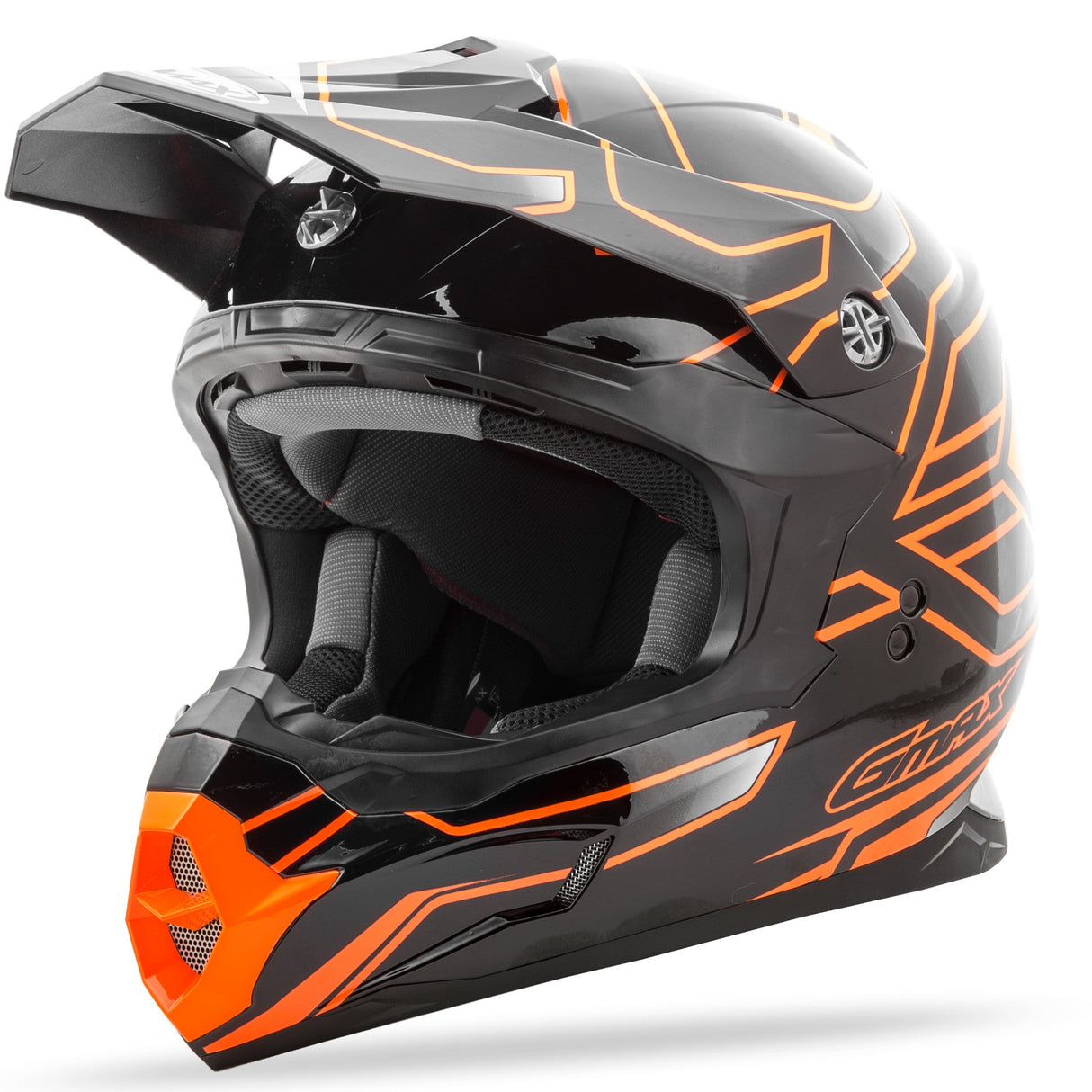 GMAX Mx-86 Off-Road Step Helmet Black/Hi-Vis Orange Lg G3862696 TC-26