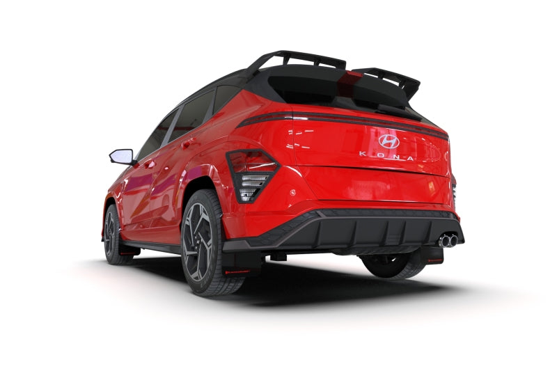 Rally Armor 2024 Hyundai Kona N Line Black UR Mud Flap w/ Grey Logo MF103-UR-BLK-GRY