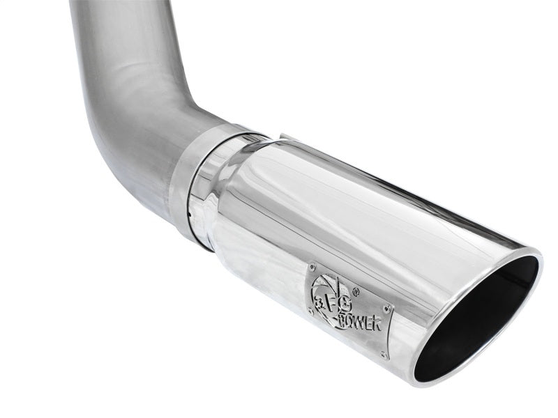 aFe MACHForce XP Exhaust Large Bore 5in DPF-Back Alu. 13-15 Dodge Trucks L6-6.7L (td) *Polish Tip 49-02051-1P
