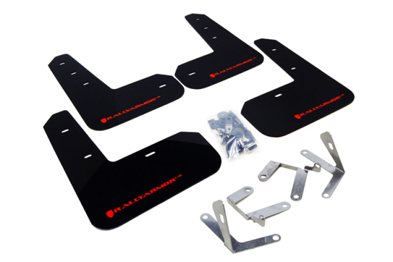 Rally Armor 13-17 Subaru BRZ / Scion FR-S Black UR Mud Flap w/ Red Logo MF23-UR-BLK/RD