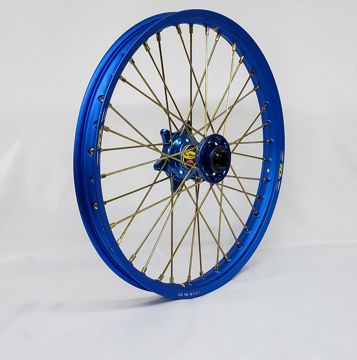 PRO-WHEEL Wheel Front 1.60x21 Blue Hub Blu Rim/Gld Spoke/Gld Nipple 23-5703344