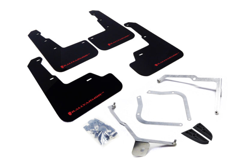 Rally Armor 15-21 Subaru WRX/STI (Sedan ONLY) Black UR Mud Flap w/ Red Logo MF32-UR-BLK/RD