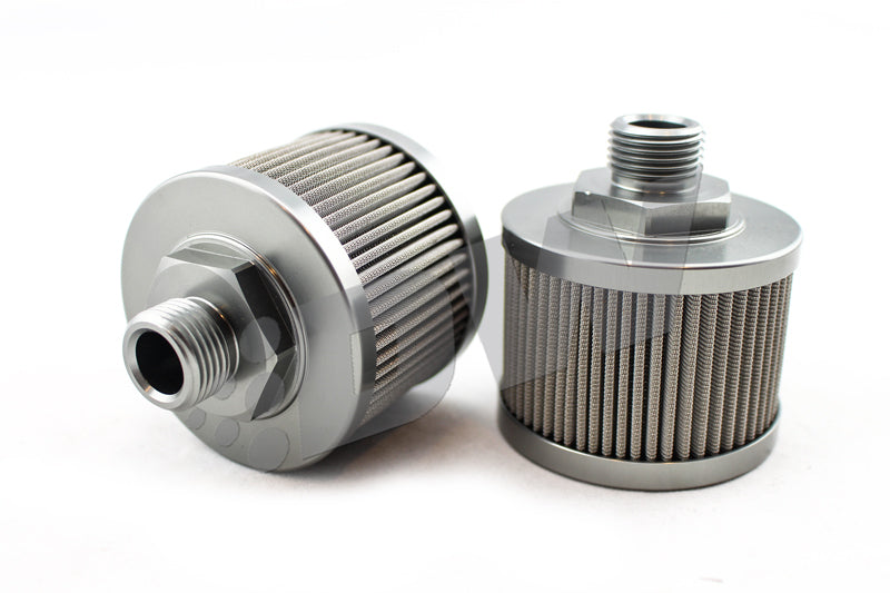 DeatschWerks Stainless Steel 8AN 100 Micron Universal Fuel Pump Pre-Filter 08-01-8100