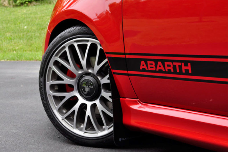 Rally Armor 12-18 Fiat 500 (Pop/Sport/Lounge/Abarth) Black UR Mud Flap w/ Grey Logo MF25-UR-BLK/GRY