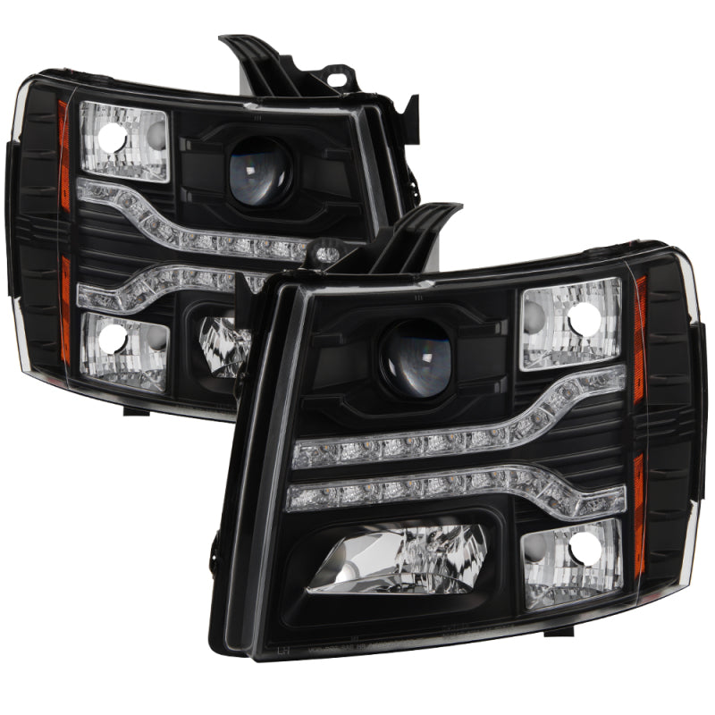 Spyder Chevy Silverado 1500 07-13 V2 Projector Headlights - LED DRL - Black PRO-YD-CS07V2-DRL-BK 5083524