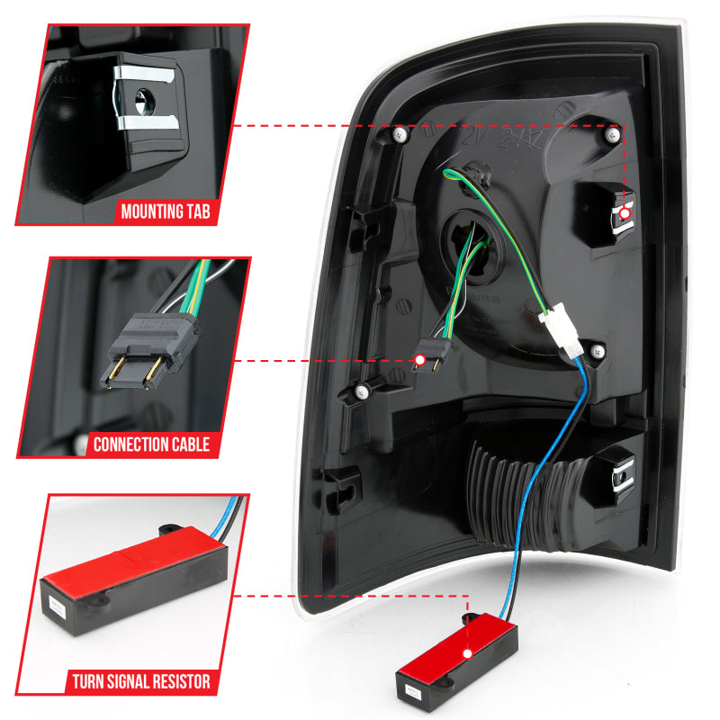 ANZO 2009-2018 Dodge Ram 1500 LED Taillight Plank Style Black w/Clear Lens 311318