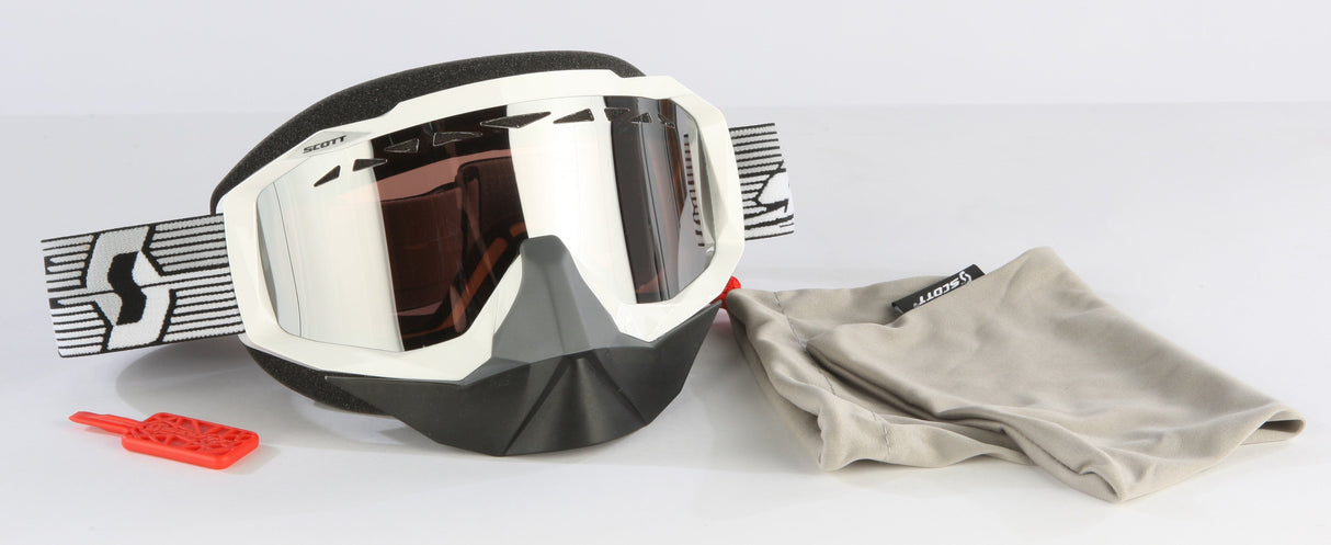 SCOTT Hustle Snocross Goggle White W/Acs Chrome Lens 217784-0002015
