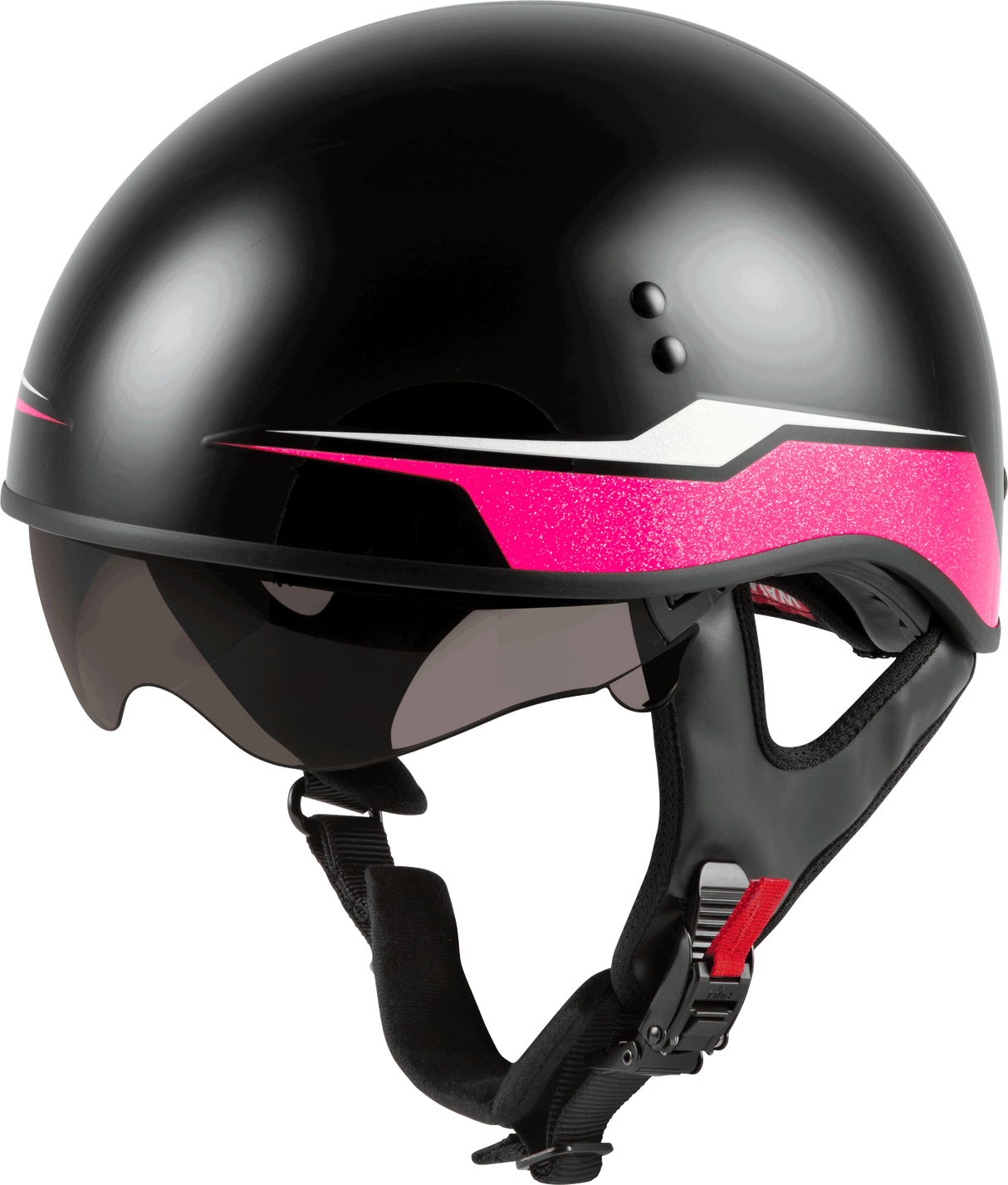 GMAX Hh-65 Half Helmet Source Naked Black/Pink Lg H1659176