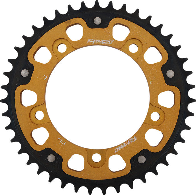 SUPERSPROX Rear Stealth Sprocket Alu/Stl 43t-525 Gld Suz/Tri RST-1792-43-GLD