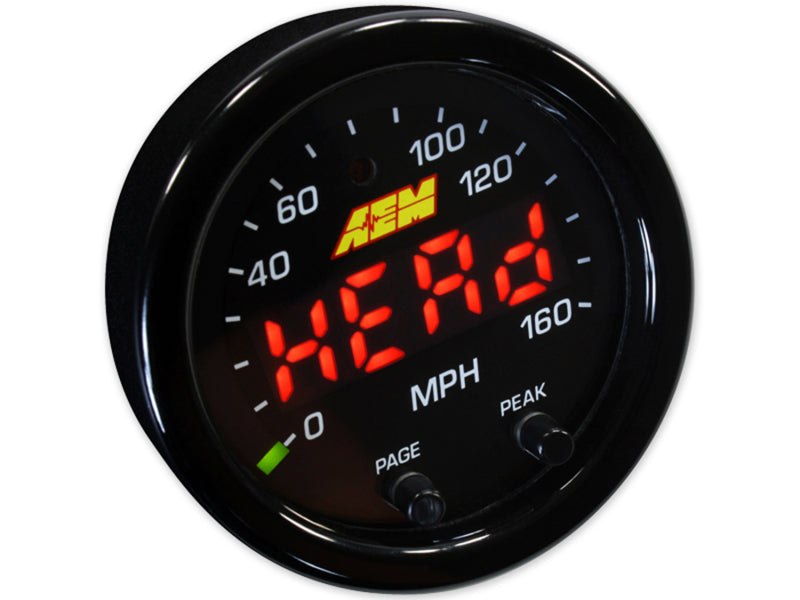 AEM X-Series 0-160 MPH Black Bezel w/ Black Face GPS Speedometer Gauge 30-0313