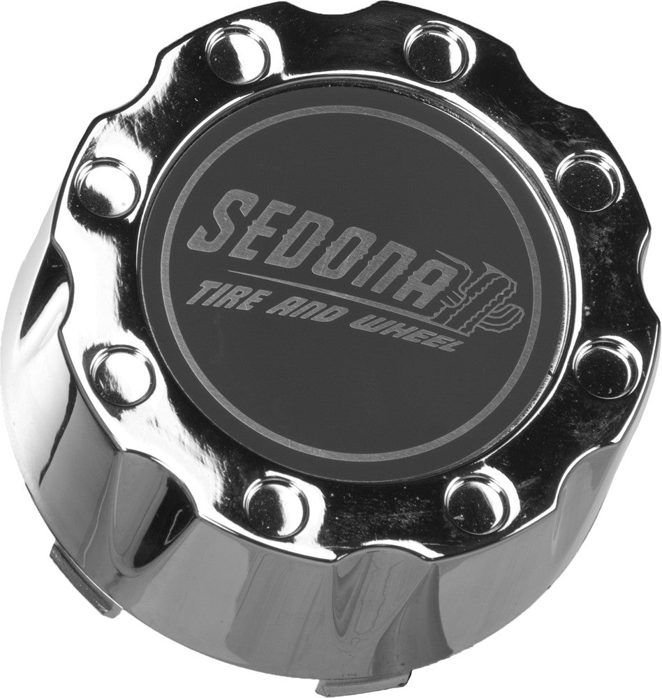 SEDONA Wheel Cap 4/137 & 4/156 Short Chrome Cap / Black Decal CP-A8-137S
