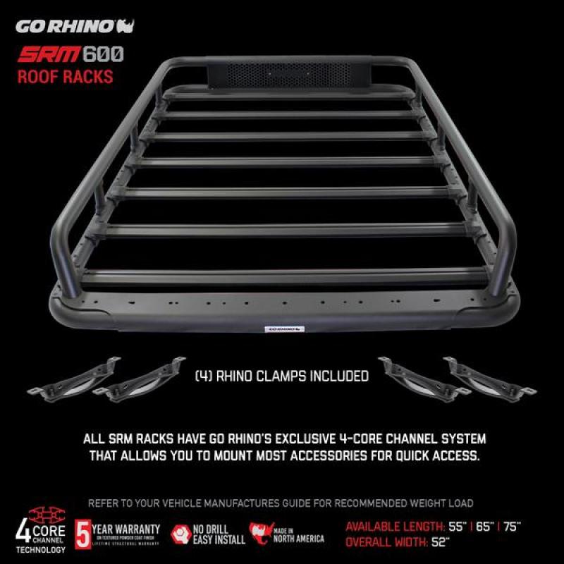 Go Rhino Universal 65in SRM 600 Basket Style Rack - Textured black 5936065T