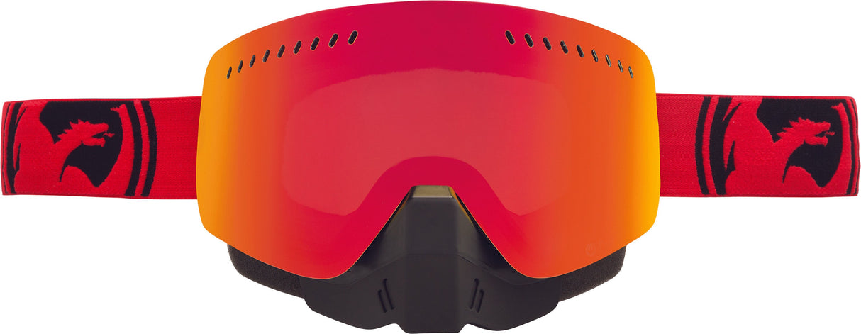 DRAGON Nfxs Snow Goggle Red/Black Split W/Red Ion Lens 722-1904
