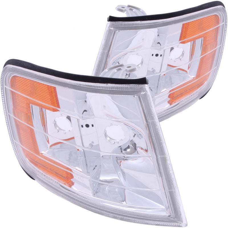 ANZO Corner Lights 1994-1997 Honda Accord Euro Corner Lights Chrome w/ Amber Reflector 521028