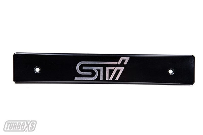 Turbo XS 15-17 Subaru WRX/STi Billet Aluminum License Plate Delete Black Machined STi Logo WS15-LPD-BLK-STI