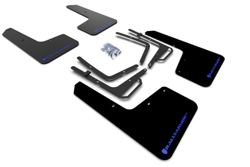 Rally Armor 17-19 Ford F-150 Raptor UR Black Mud Flap w/ Blue Logo MF53-UR-BLK/BL