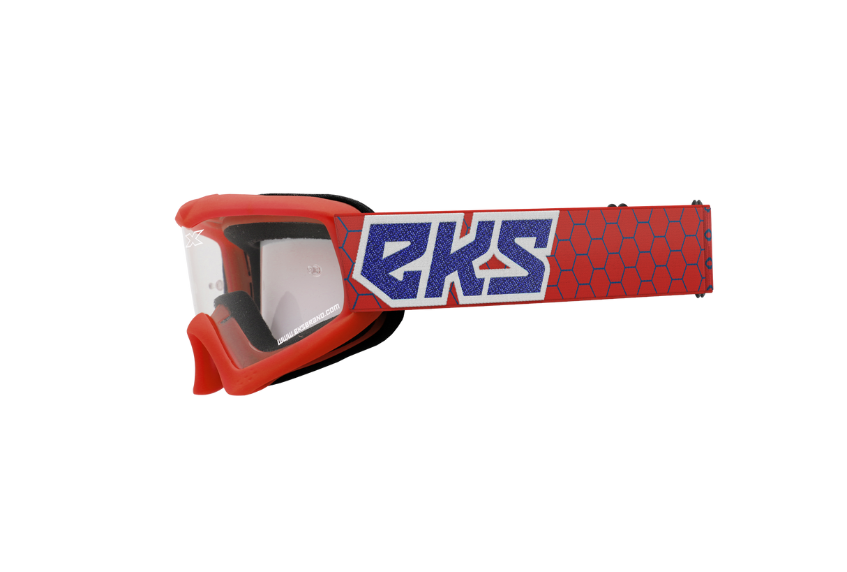 EKS BRAND Xgrom Youth Goggle Red/White/Blue Metallic Clear 067-30340