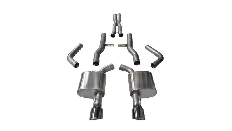 Corsa 15-16 Dodge Charger SRT/Scat Pack/R/T 6.4L Black Xtreme Cat-Back Exhaust 14996BLK