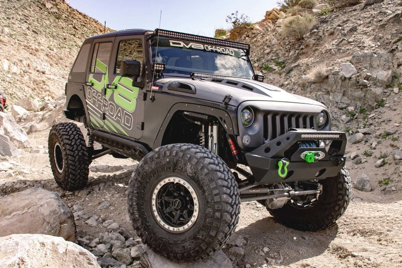 DV8 Offroad 07-18 Jeep Wrangler JK Metal Heat Dispersion Hood - Primer Black HDMB07-02