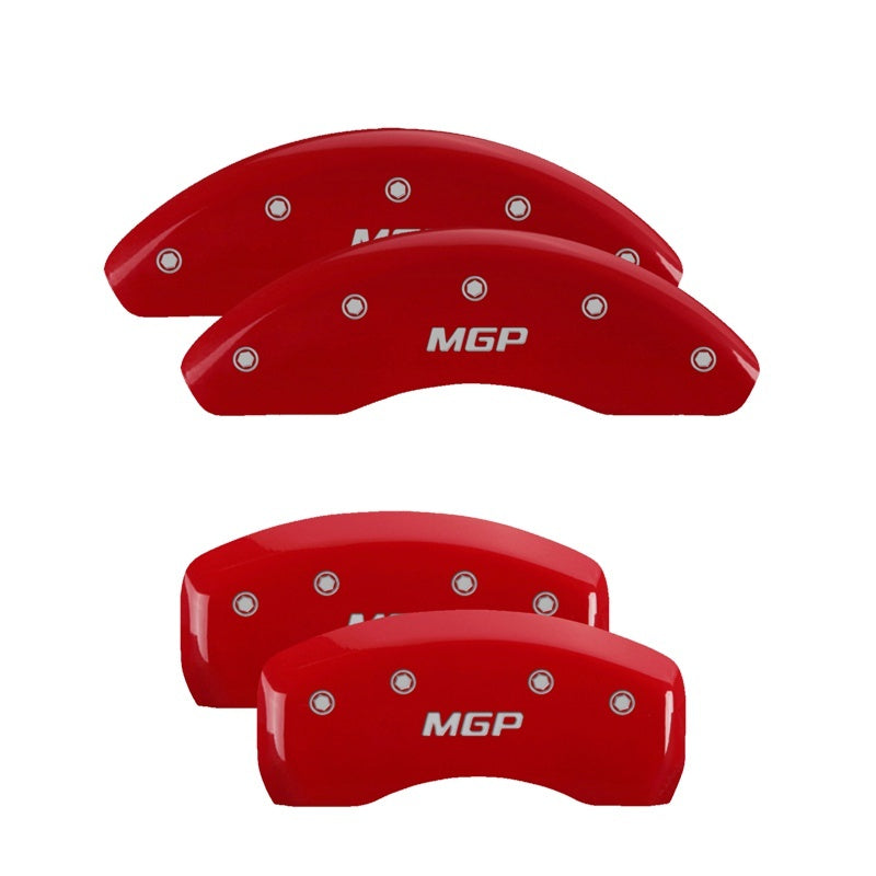 MGP 4 Caliper Covers Engraved Front & Rear MGP Red finish silver ch 16077SMGPRD