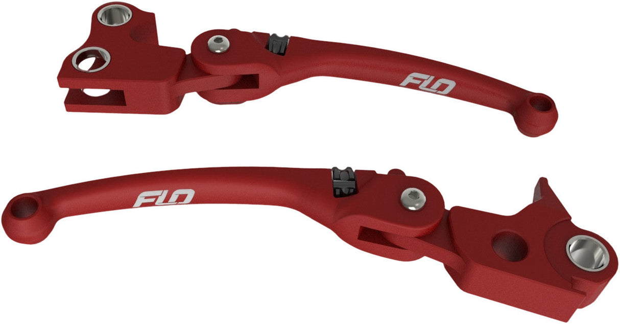 FLO MOTORSPORTS Mx Style Lever Set Red `14-16 Flh/Flt HD-808R