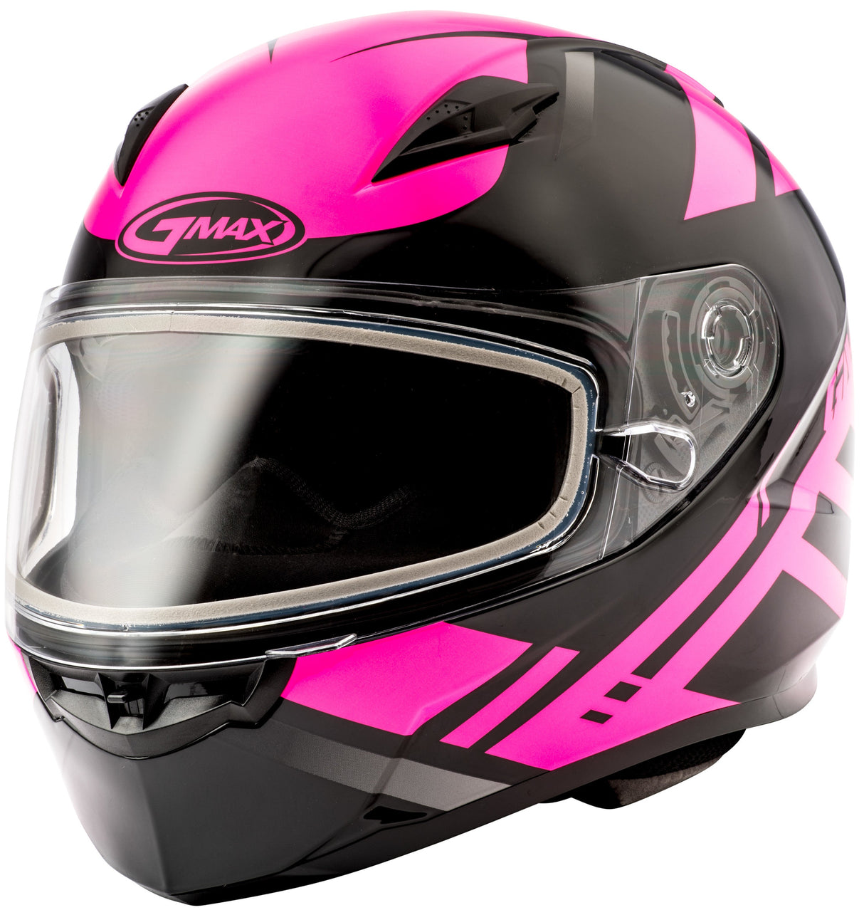 GMAX Ff-49 Full-Face Berg Snow Helmet Black/Pink Lg G2493406 TC-14