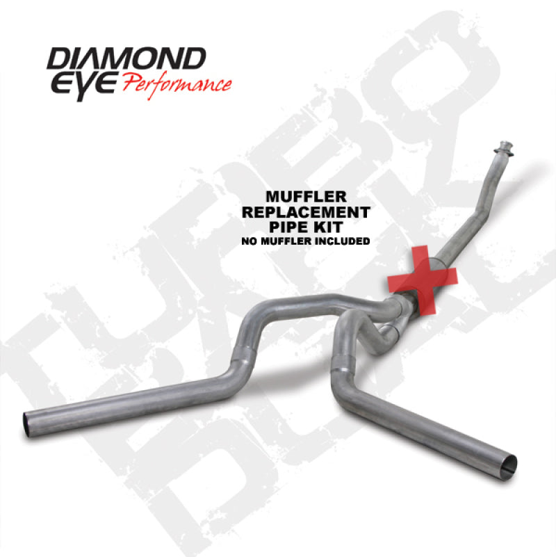 Diamond Eye KIT 4in TB MFLR RPLCMENT PIPE DUAL AL: 94-02 DODGE CUMMINS 5.9L K4214A-RP