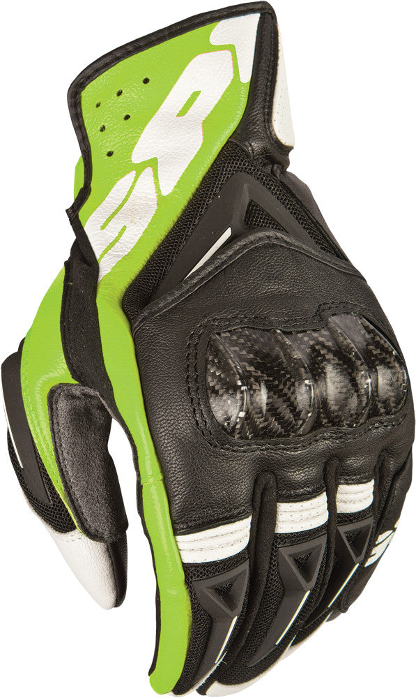 SPIDI Str-3 Vent Coupe' Leather Gloves Black/Green 3x A145-494-3X