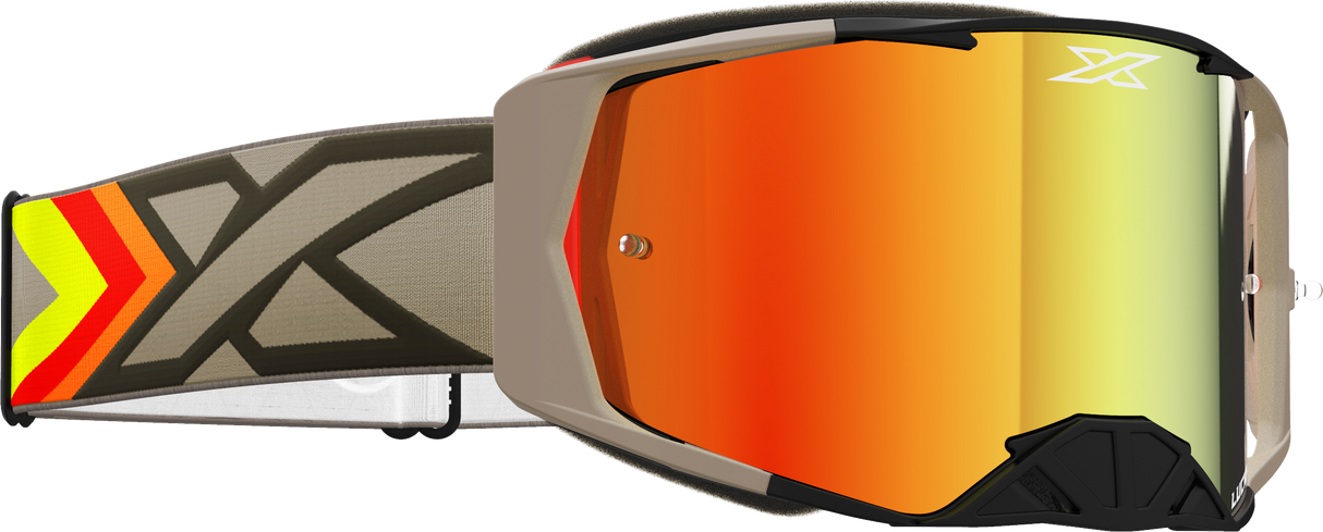 EKS BRAND Lucid Goggle Black And Tan Red Mirror 067-11060