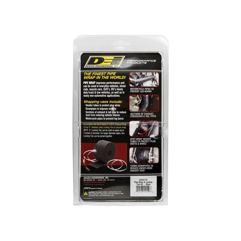 DEI Exhaust Wrap Kit - Pipe Wrap and Locking Tie - Black 10119