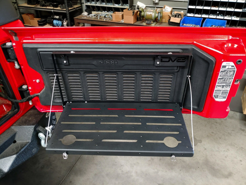 DV8 Jeep JL Tailgate Mounted Table (Trail Table) - Black TTJL-01