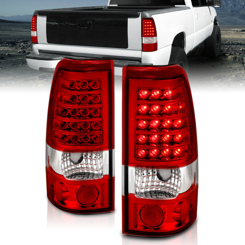 ANZO 1999-2007 Chevrolet Silverado 1500 LED Taillights Red/Clear 311010