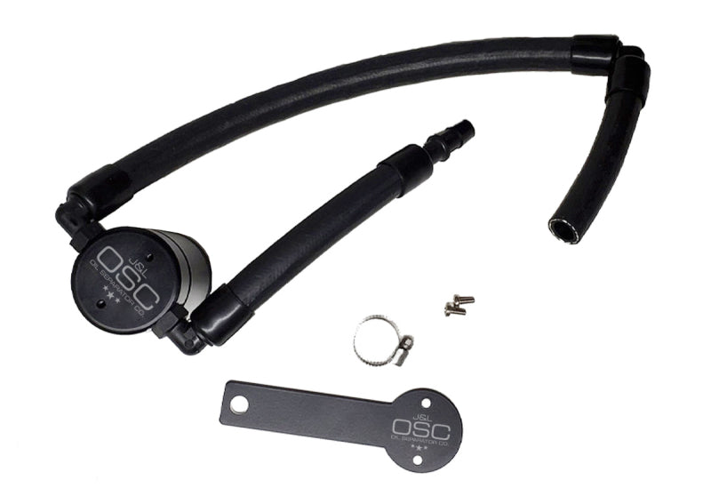J&L 18-22 Kia Stinger GT 3.3TT Passenger Side Oil Separator 3.0 - Black Anodized 3106P-B
