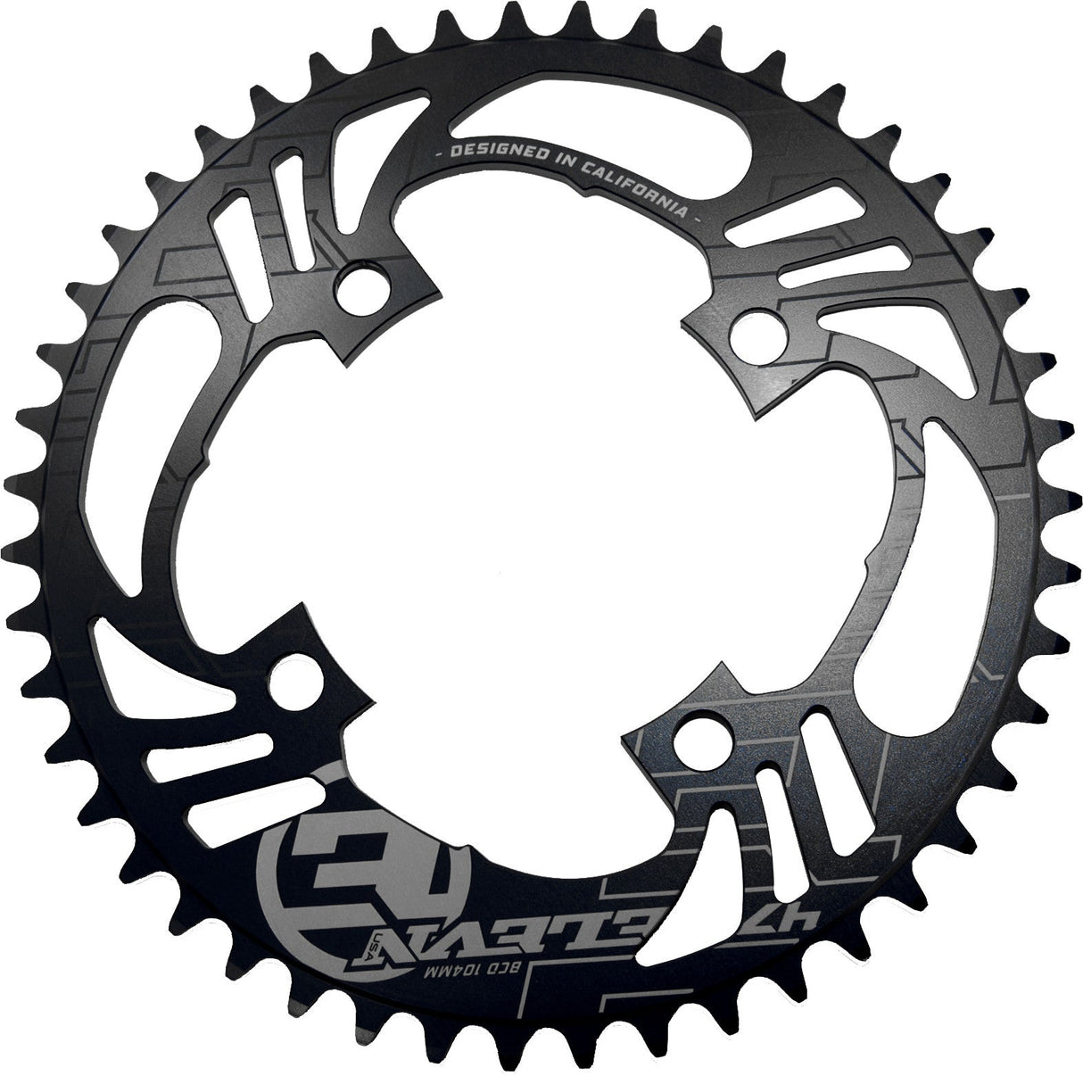 ELEVN 4 Bolt Flow Chainring Black 42t ELCRF442BKBK