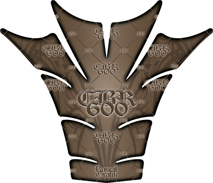 RASCAL GRAFIK Tank Pad Hon Cbr600rr '07-09 Wht/Brn Tribal RA36573
