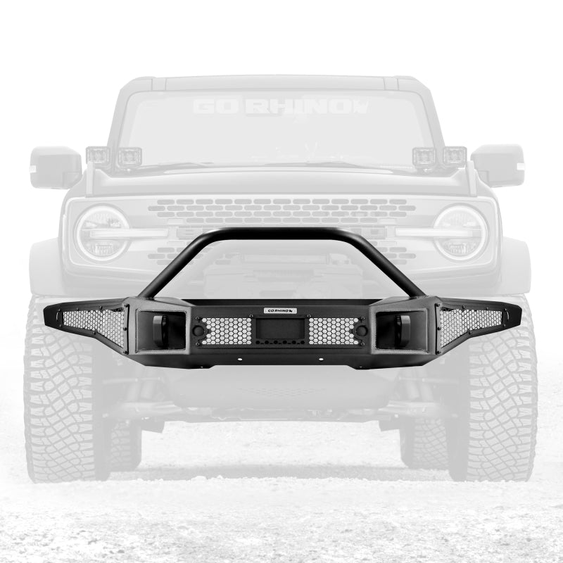 Go Rhino 21-24 Ford Bronco (2 and 4 Door) Rockline Full Width Bumper w/ Overrider Bar 331401T