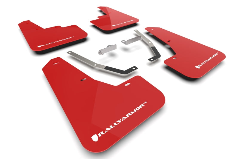 Rally Armor 2024 Subaru Crosstrek Red UR Mud Flap White Logo MF106-UR-RD-WH