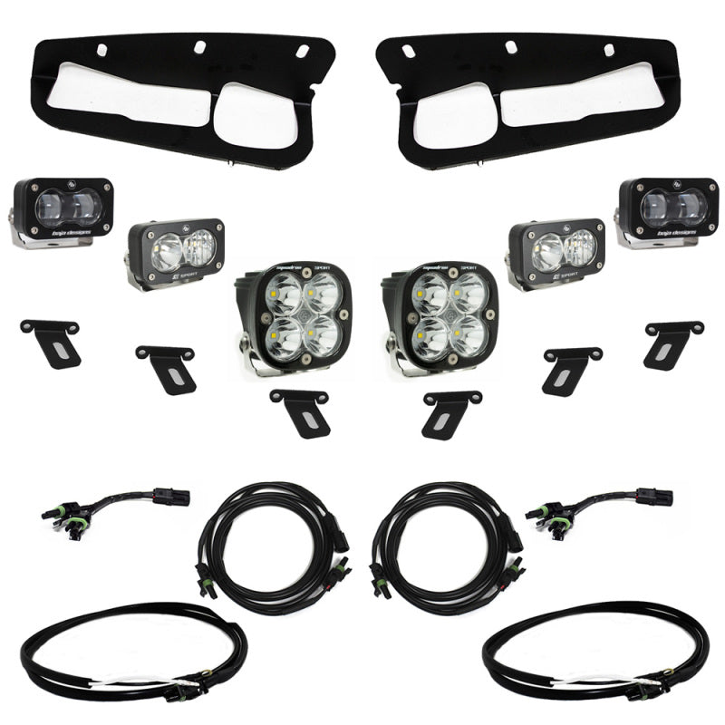 Baja Designs 21-22 Ford Bronco w/Steel Bumper S2 SAE Sportsmen Fog Pkt Light Kit w/Upfitter - Clear 448174UP