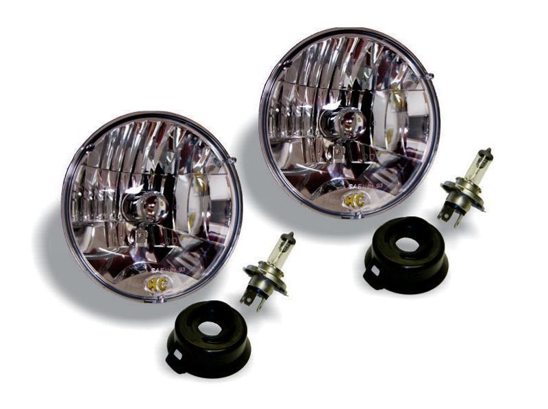 KC HiLiTES Universal/97-06 Jeep TJ 7in. Halogen H4 DOT Headlight 55/60w Lexan (Pair Pack System) 42301
