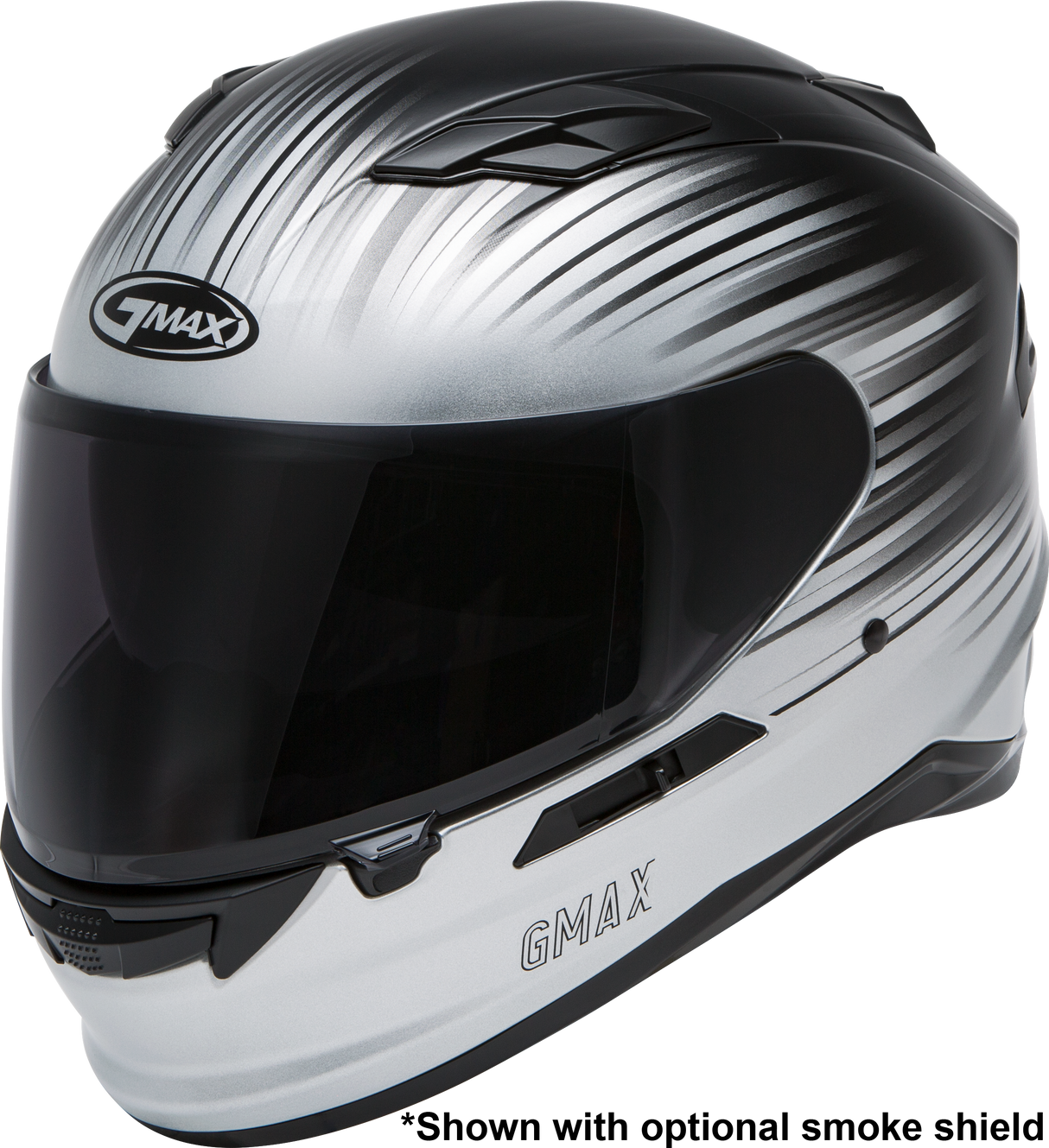 GMAX Ff-98 Full-Face Reliance Helmet Matte Silver/Black 2x F1982878-ECE