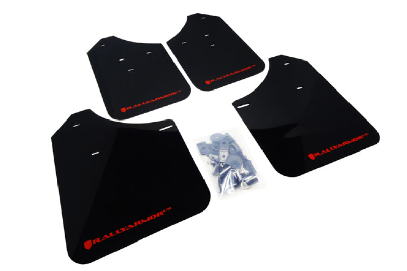 Rally Armor 02-07 Subaru WRX/STI/RS/2.5i (wagons req mod) UR Black Mud Flap w/ Red Logo MF1-UR-BLK/RD