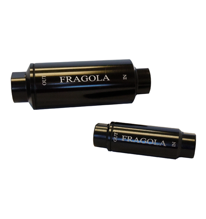 Fragola Fuel Filter -6AN In/Out 40 Micron. Black 960001-BL