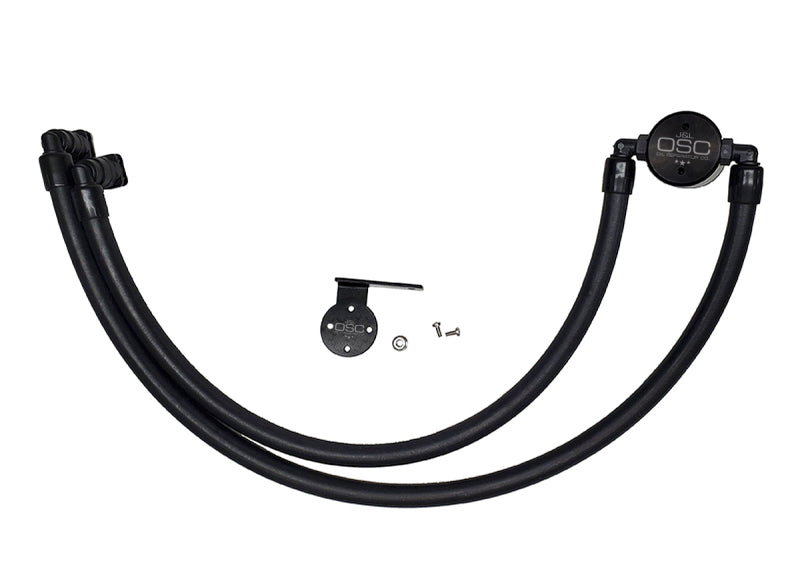 J&L 17-22 Ford F-250 6.2L/7.3L Passenger Side Oil Separator 3.0 - Black Anodized 3042P-B