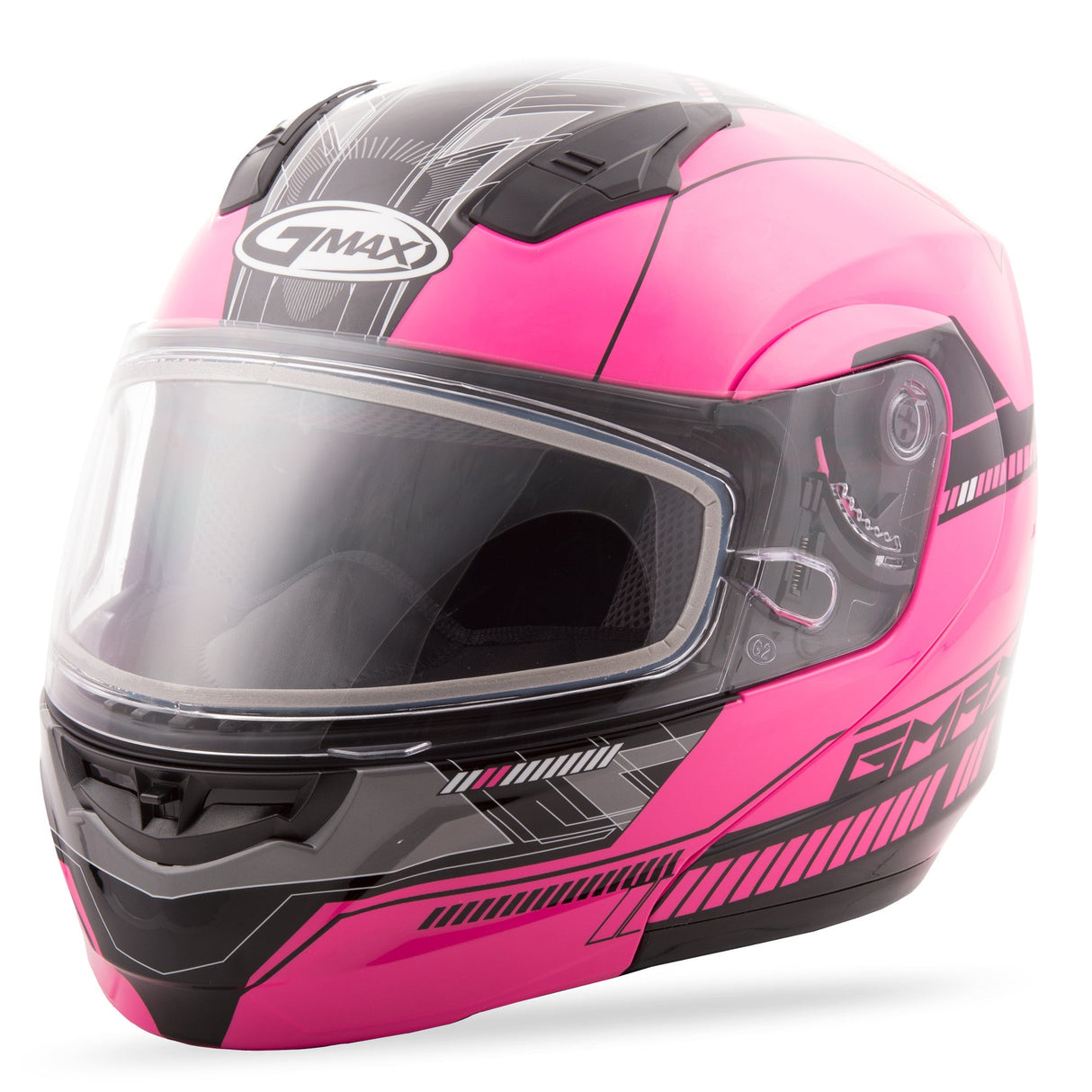 GMAX Md-04s Modular Quadrant Snow Helmet Hi-Vis Pink/Black Xl G2041407 TC-14