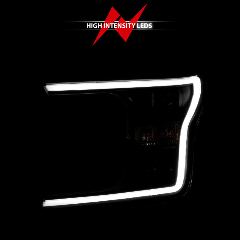 ANZO 2018-2019 Ford F-150 Projector Plank Style H.L. Black Amber (Without Switchback) 111467