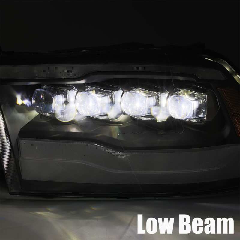 AlphaRex 09-18 Dodge Ram 1500HD NOVA LED Projector Headlights Plank Style Design Alpha Black w/DRL 880541