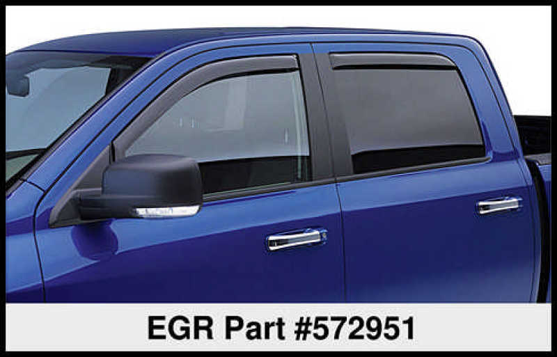 EGR 2019 Dodge Ram 1500 Crew Cab SlimLine In-Channel Window Visors Set of 4 - Dark Smoke 572951