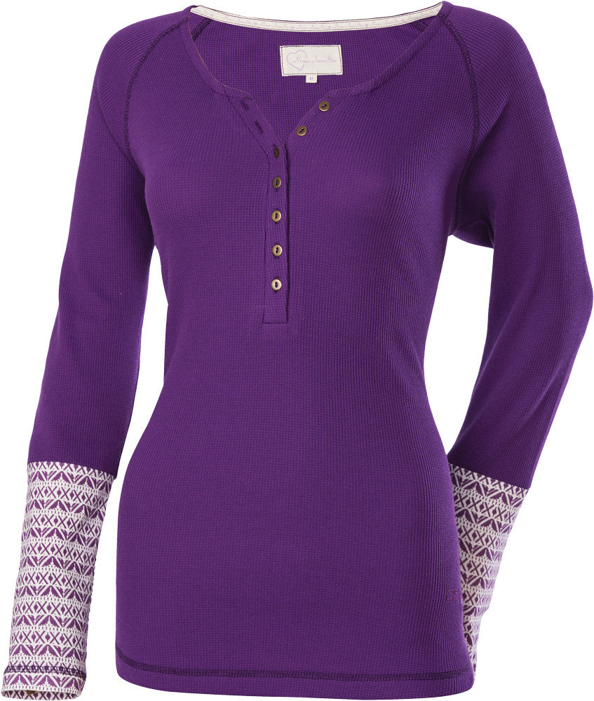 DSG Henley Thermal Plum Lg 97403