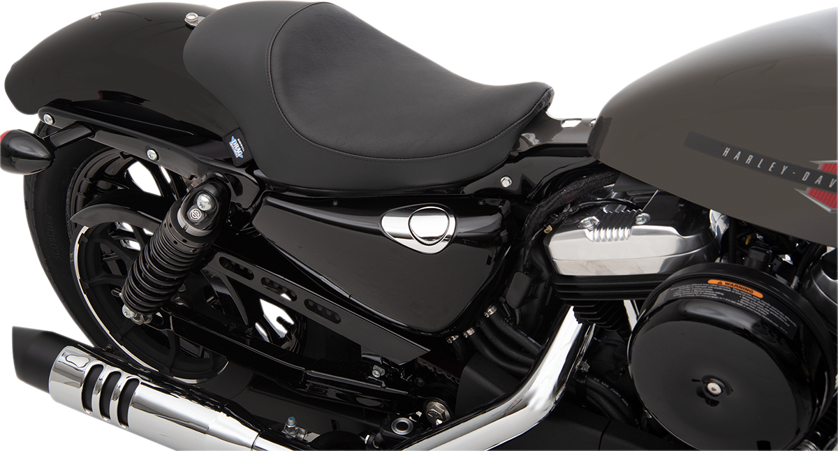 DRAG SPECIALTIES Asiento - 3/4 Solo - Negro - Liso - '04-'22 XL SIN PARACHOQUES DE GOMA 0804-0743