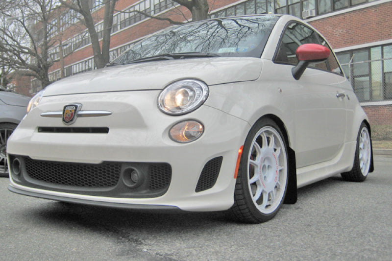Rally Armor 2012-18 Fiat 500 (Pop/Sport/Lounge/Abarth) Red Mud Flap w/ White Logo MF25-UR-RD/WH